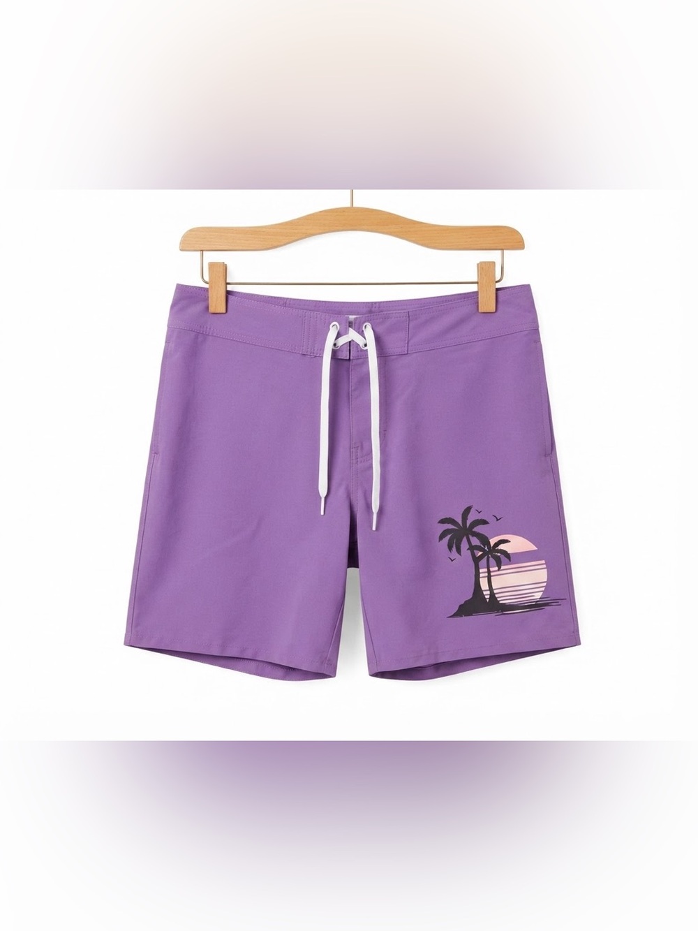 Milken 90s Y2K Purple Sunset Board Shorts Swim Trunks Bathing Suit Men’s XL